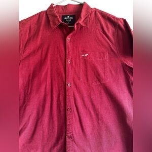 HOLLISTER CA MEN’S SHIRT SHORT SLEEVES EPIC FLEX STRECH BURGANDY SZ L